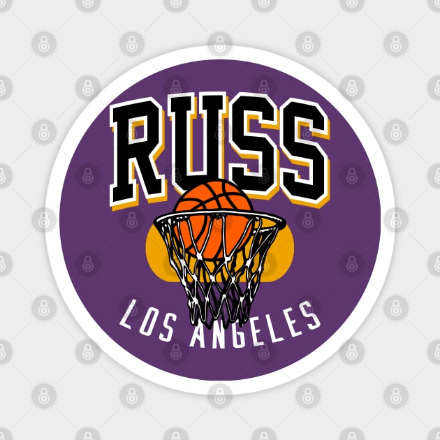 Russ Los Angeles Basketball Magnet by funandgames